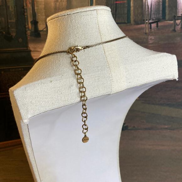 0093 Stella & Dot The Wanderer Multicolor Egyptian-Style Slide Pendant w/Chain - Picture 3 of 5